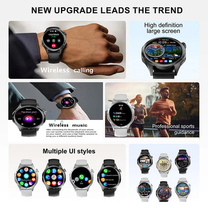 2025New Smart Watch Men Full Circle HD Screen Wireless Call Smartwatch Call Reminder GPS Sports Track Bracelet Music Clock+ Gift