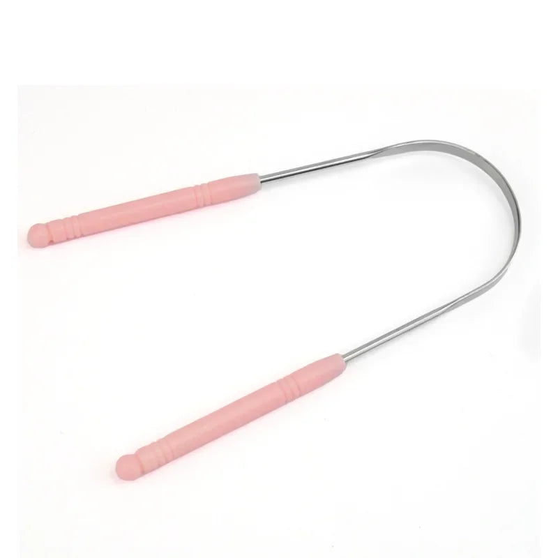 New Stainless Steel Tongue Scraper Fresh Breath Cleaning Coated Tongue Toothbrush Oral Hygiene U-shaped Metal Tongue Scraper