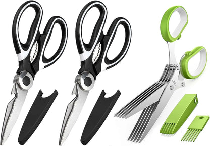 Kitchen Scissors All Purpose 3 Pack kitchen gadgets utensils Stainless Steel Cooking Shears for Cutting Meat Food Fish Poultry