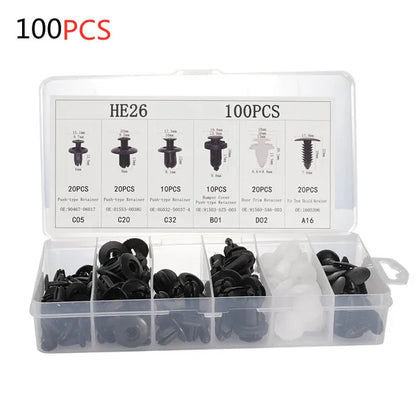 Bumper Retainer Clips Car Plastic Rivets Fasteners Push Retainer Kit SizesAuto Push Pin Rivets Set-Door Trim Panel Fender
