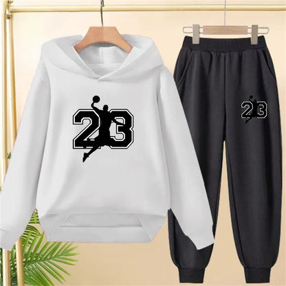 Children's Top and bottom Number 23 Basketball Hoodies Girls Boy age 3-12 Coat Casual Toddle Sweatshirr Hood autumn clothing