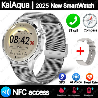 2026 New Watch Bluetooth Call Smart Watch Men GPS Outdoor Sports Fitness Heart Rate AI Voice Assistant Smartwatches Android IOS