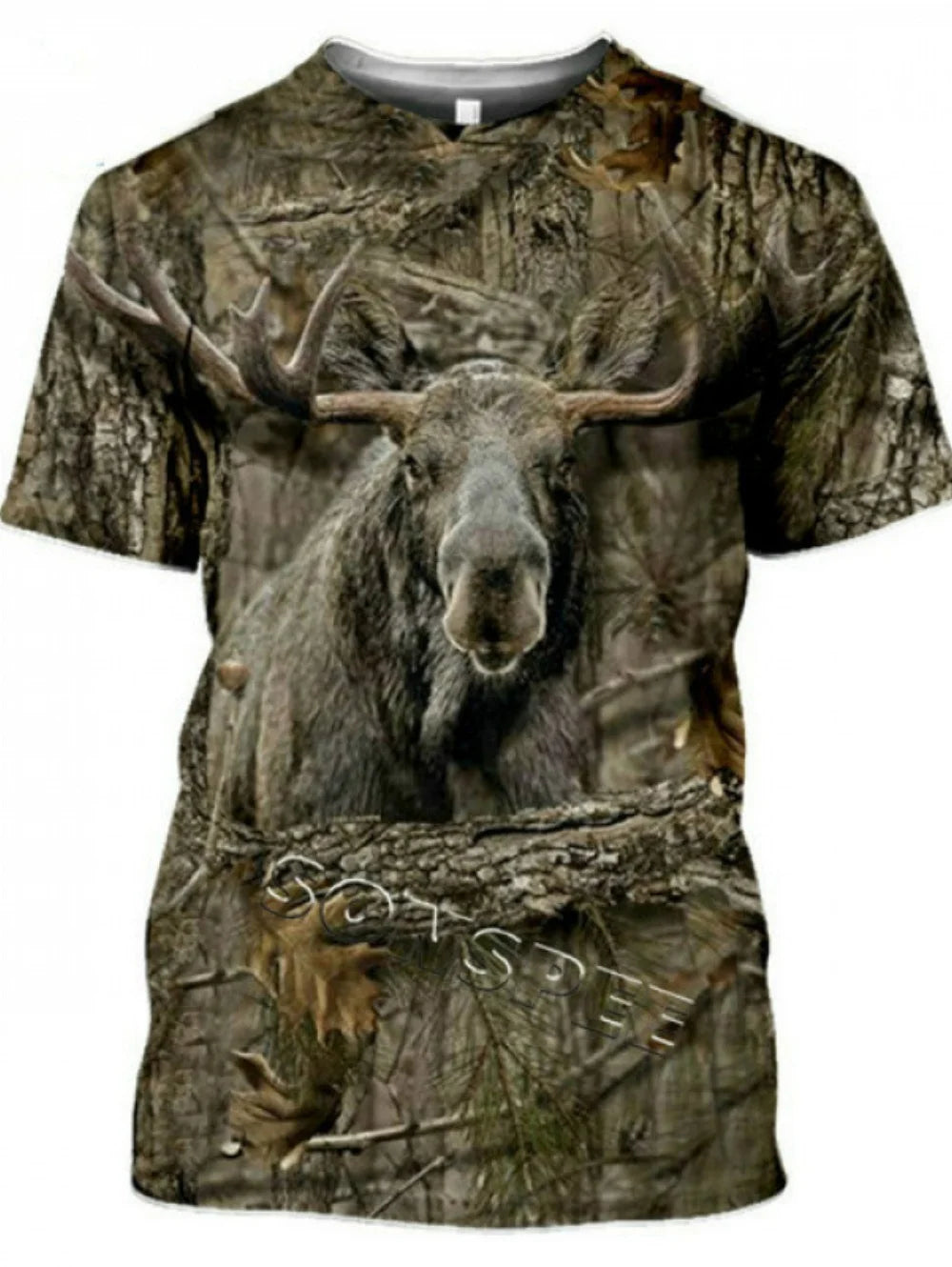 New Male T-Shirt Hunting Animal 3D Print Summer Camouflage Short Sleeve Funny Tops Casual Daily Outdoor Street Men's Clothing