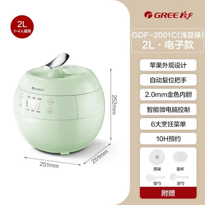 Kitchen Automatic Mini Home Apple Small 220V Electric Rice Cooker 2L Student Dormitory 1-2 People Rice Cookers Home Appliance