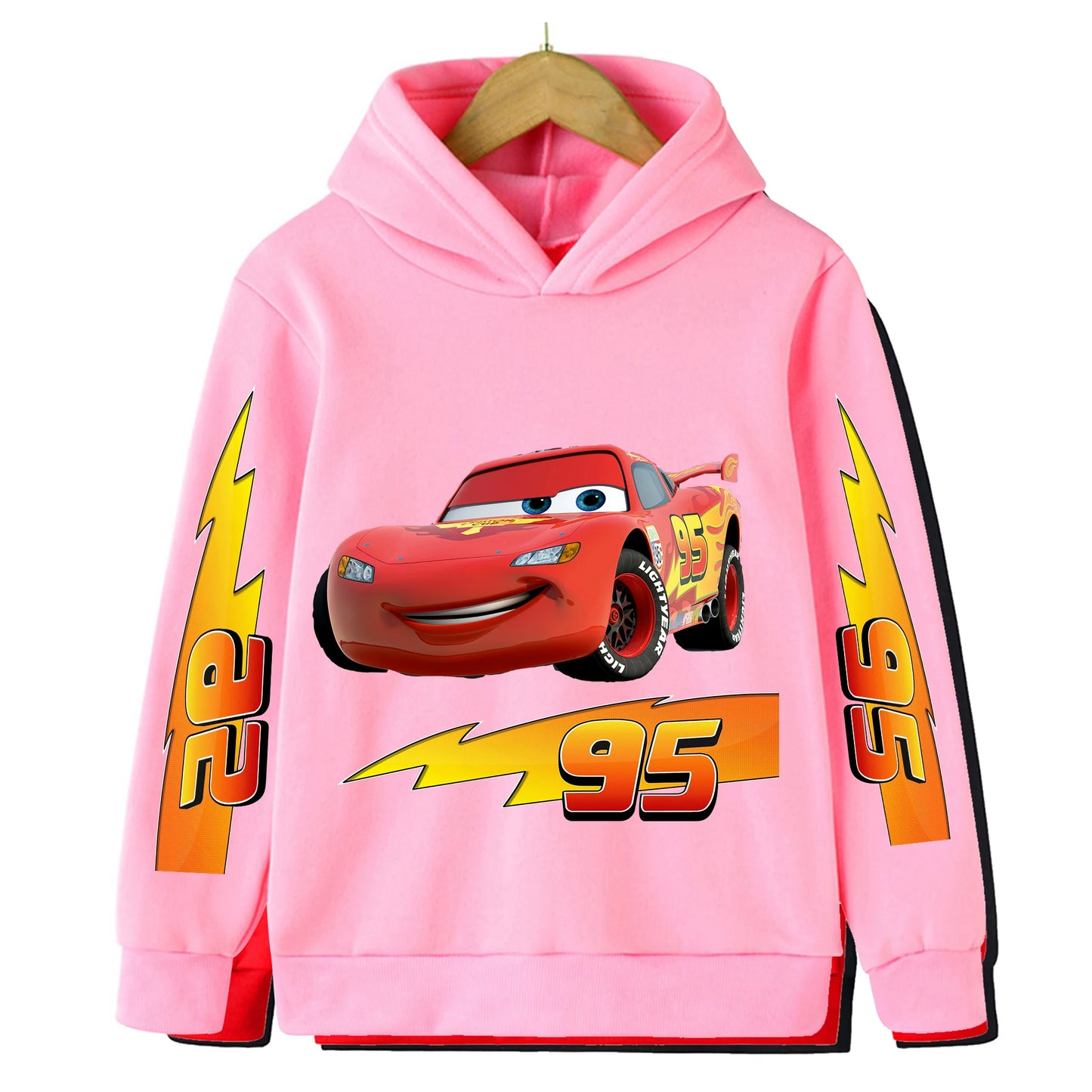 Fall and winter new sweatshirts Disney car kids lightning McQueen cartoon print kids hoodie pants anime kawaii boys and girls