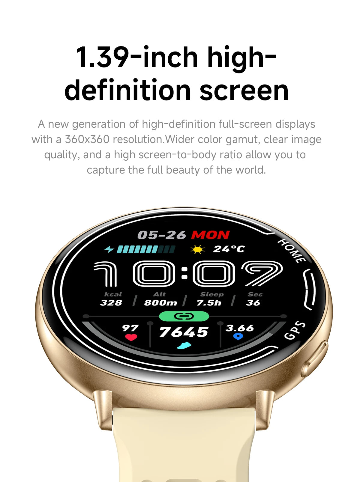 Smart Watch for Men Women Built-in GPS Fitness Watch with BT Calls 100+ Sport Modes IP68 Waterproof Smartwatch for Android iOS