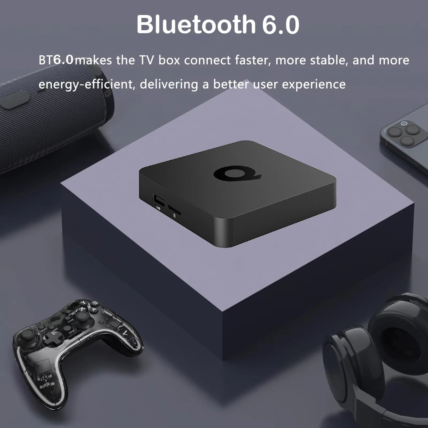 Very Fast Smart TV Box Q1 H313 8K Android 14 TV Box Support Dual Wifi 5G BT6.0 Google Assistant 8GB 128GB Streaming Media Player