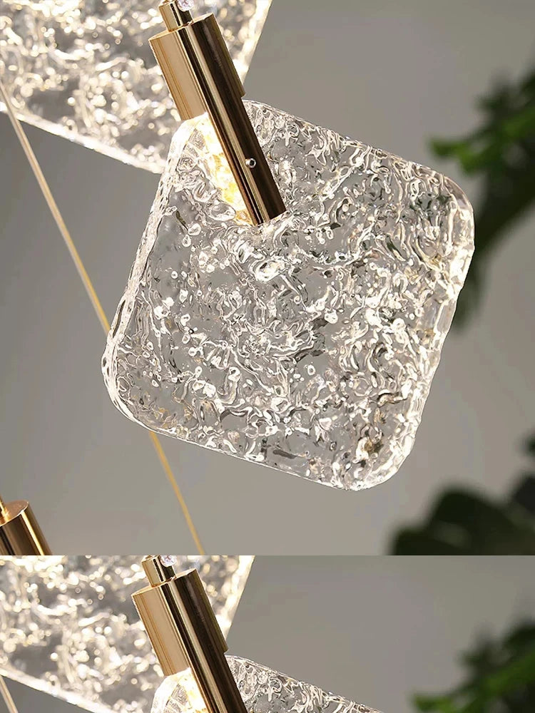 New Crystal Living Room Ceiling Pendant Light Home Decoration Staircase Duplex Pendant Light Restaurant Bedroom Hanging Lighting