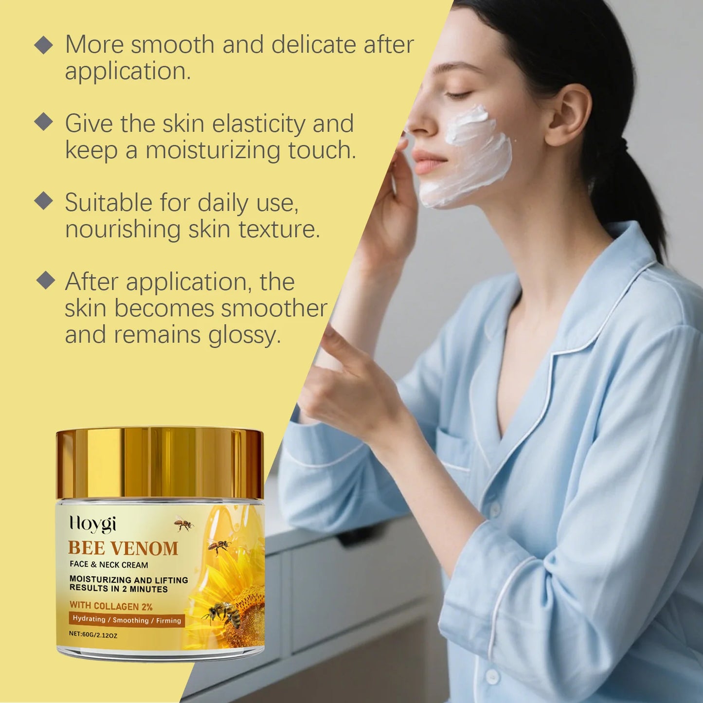 Bee Venom Firming Cream Reduce Fine Line Lifting Face Moisturizer Tightened Skin Smoothing Anti-Aging Firming Neck Lotion