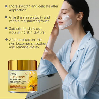 Bee Venom Firming Cream Reduce Fine Line Lifting Face Moisturizer Tightened Skin Smoothing Anti-Aging Firming Neck Lotion