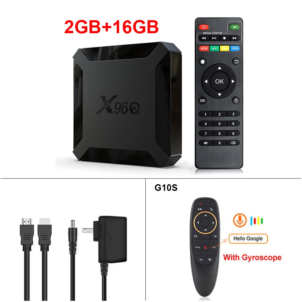 X96Q TV Box android 10 Quad Core H313 2GB 16GB 2.4GHz WiFi 4K Media Player Set top box