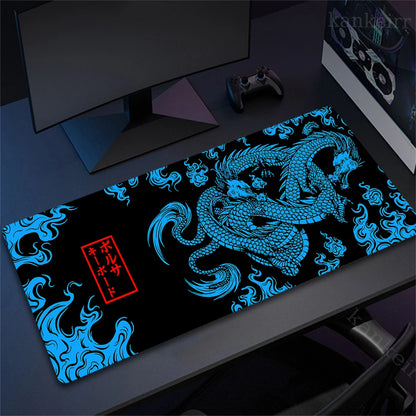 80x30cm Lock Edge Keyboard Pads Large Office Non-Slip Computer Mouse Pad Japanese Art Dragon Deskmat Gamer Custom Home Mousepad