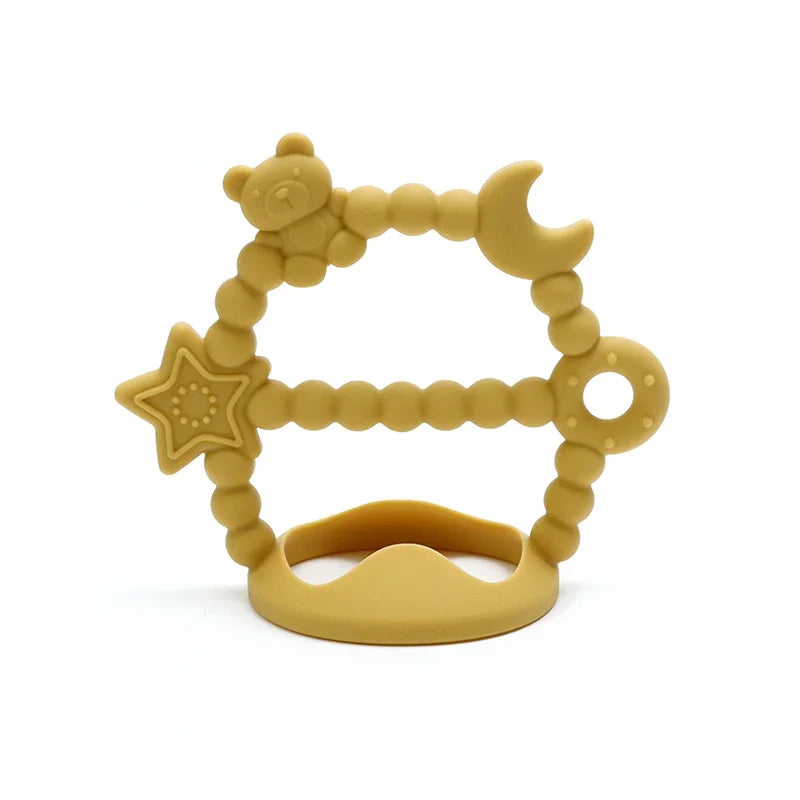 Baby Silicone Teether Soothing Molar Toy Cartoon Newborn Nursing Teething Gift Baby Accessories Kids Fingers Thumb Toys BPA Free