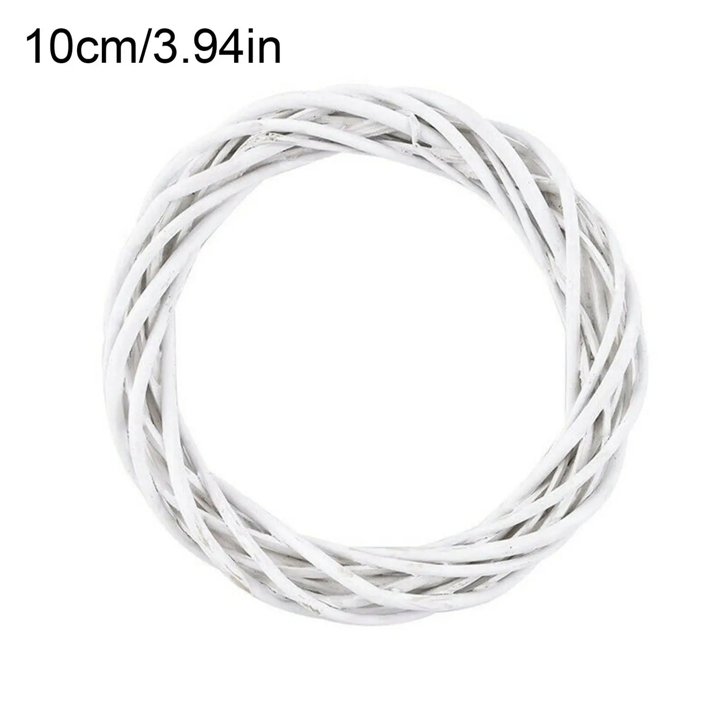 10-30CM Christmas Rattan Ring White Wreath Garland Hanging Vine Ring DIY Craft Xmas Ornaments Xmas Party Decorations