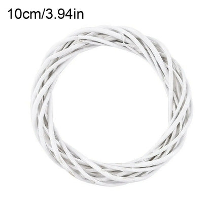 10-30CM Christmas Rattan Ring White Wreath Garland Hanging Vine Ring DIY Craft Xmas Ornaments Xmas Party Decorations