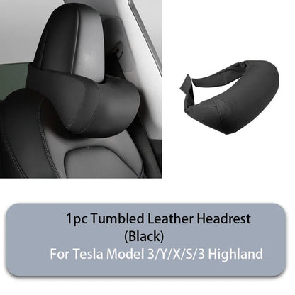 GDBCHZDM Seat Headrest Travel Rest Neck Pillow For Tesla Model 3/Y/X/S suede  Neck Pillow Memory Foam Pillows Car Accessories