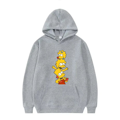 Disney The Simpsons Funny Pattern Casual Hooded Tops Men Woman Loose Comfortable Winter Black Sports Pullovers Fashion Clothing