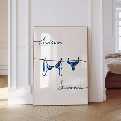Summer Bikini Poster Fashion Bikini Shell Conch Palm Tree Wall Art Beach Print Ocean Home Living Room Bedroom Dorm Decoration