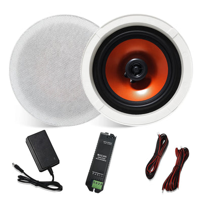 MUXEARK 300W 6.5'' Ceiling Bluetooth Speaker Wired Home Recessed Speaker System Suitable With Amplifier Receiver For Indoor Bath