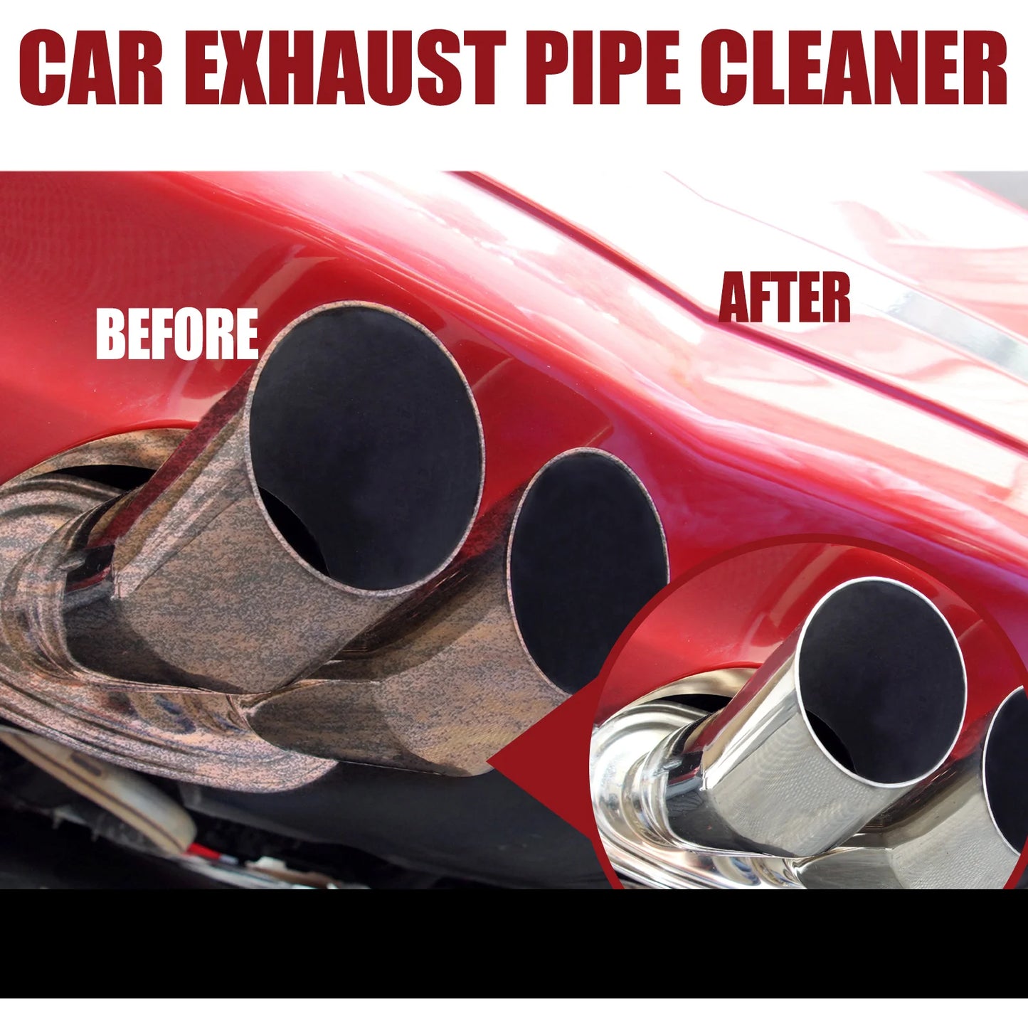 Exhaust Pipe Cleaner Spray Heavy Duty Rust Remover Car Motorcycle Muffler Carbon Deposit Cleaner Anti Smoke Engine Polish 60ml