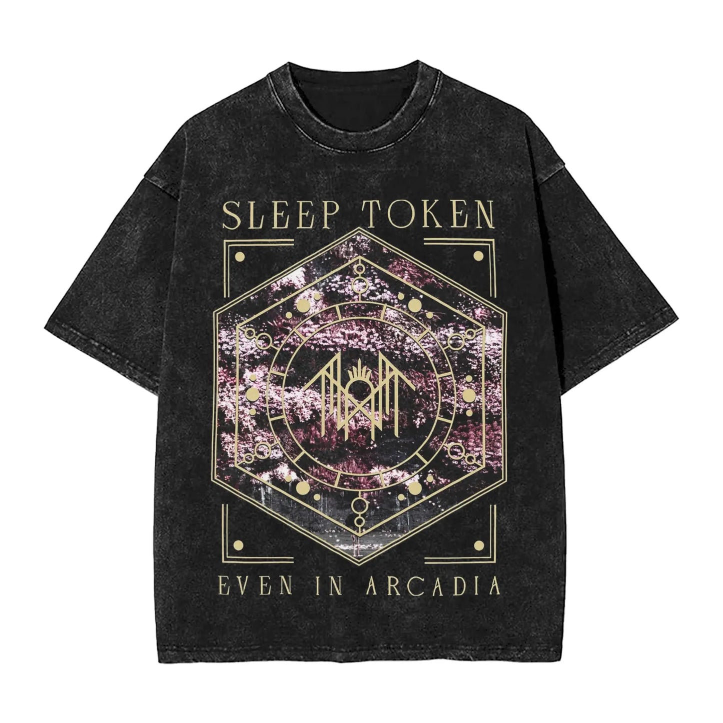 Sleep Rock Music Tokensd Even In Arcadia T Shirt Hip Washed Short Sleeve High Street T-Shirt Fashion for Men Women Streetwear
