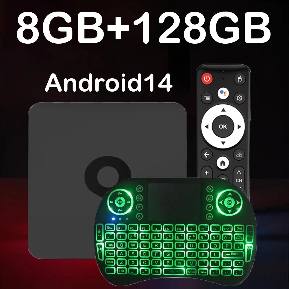 Very Fast Smart TV Box Q1 H313 8K Android 14 TV Box Support Dual Wifi 5G BT6.0 Google Assistant 8GB 128GB Streaming Media Player