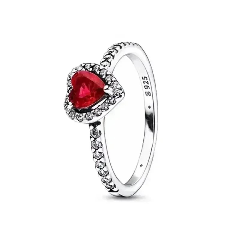 New 925 Sterling Silver Rose Gold Ring Hot Selling, Sparkling, Fashionable and Charming Crystal Ring, Women's Birthday Jewelry