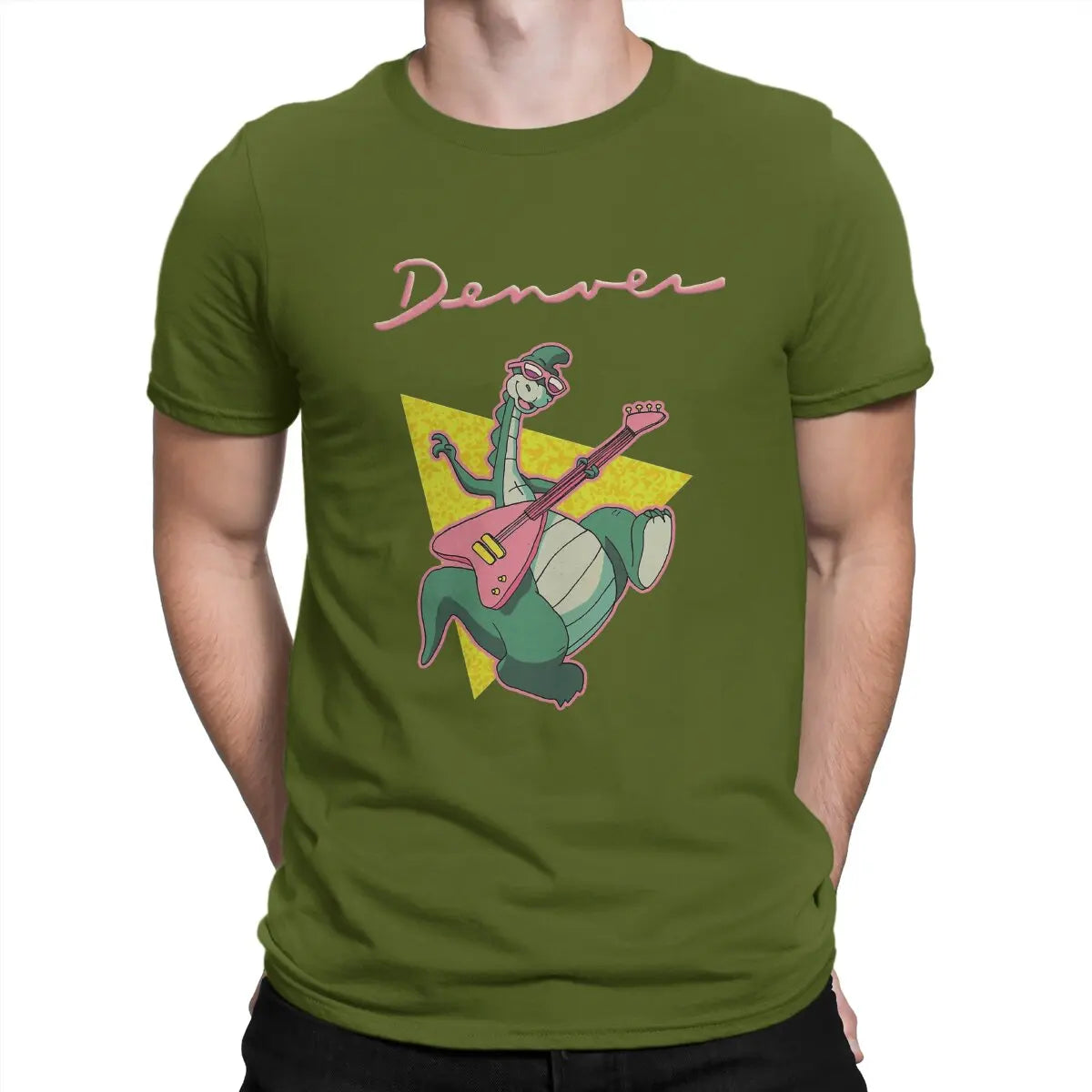 Retro 80s Animated Cartoon Unique TShirt Denver  The Last Dinosaur Leisure T Shirt Newest T-shirt For Men Women