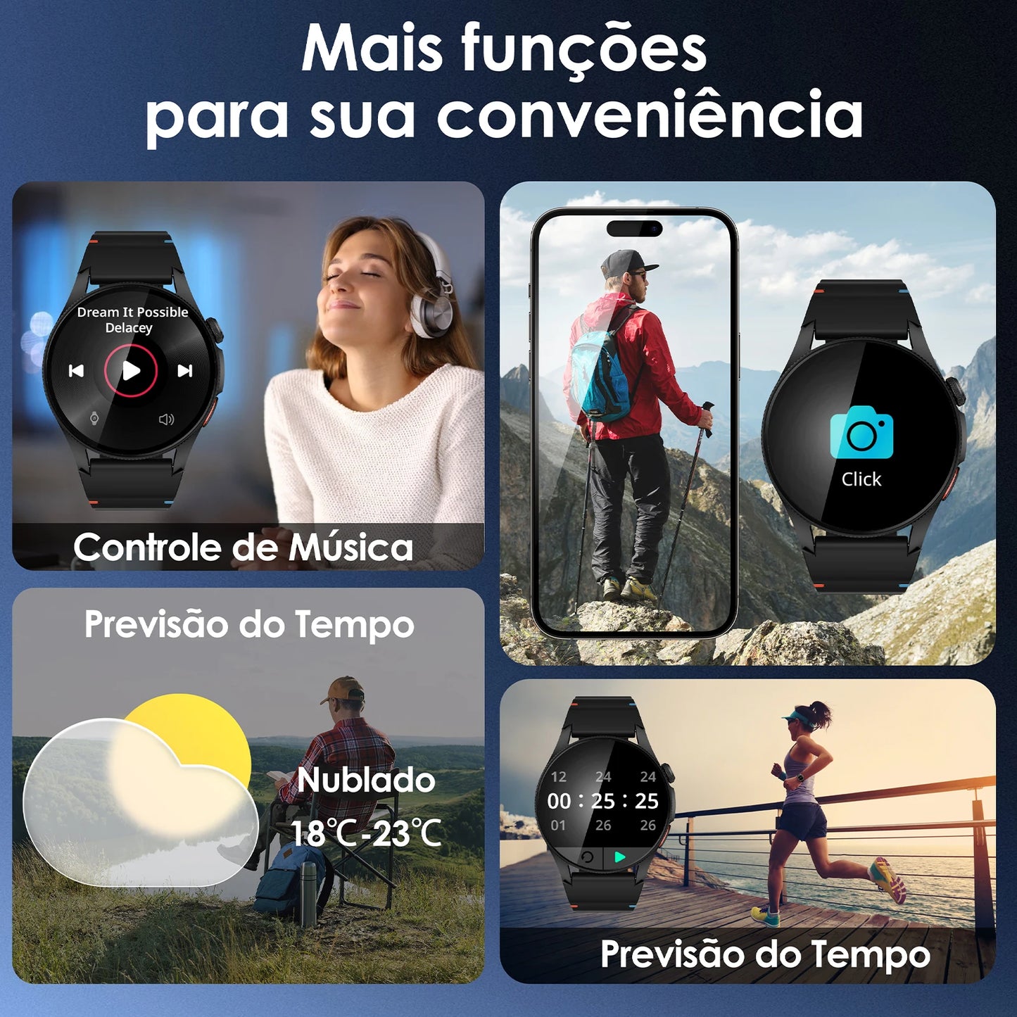 Smart Watch 1.43" AMOLED Screen Bluetooth Call GPS Fitness Tracker 150+ Sport Modes Heart Rate/SpO2 Monitor 450mAh