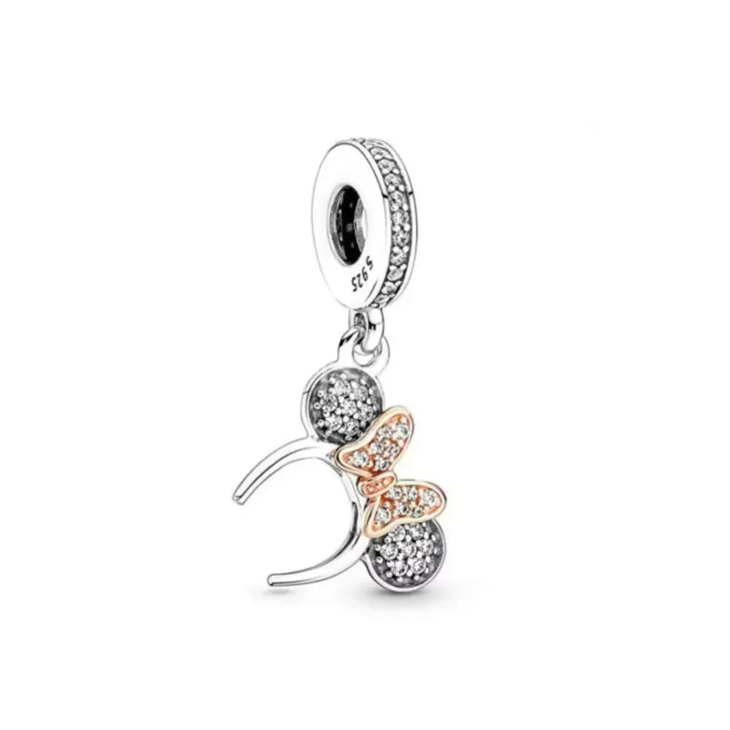 2025 New Disney Beautiful Princess Dress Bead Pendant 925 Silver Suitable for European Original Bracelet DIY Exquisite Jewelry