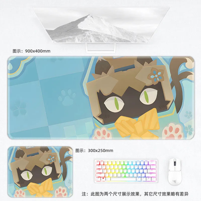 Genshin Impact Postcard Mouse Pad Large Custom Computer Keyboard Game Pads Home Office Desktop Mat