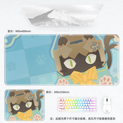 Genshin Impact Postcard Mouse Pad Large Custom Computer Keyboard Game Pads Home Office Desktop Mat