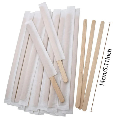 100pcs Coffee Stir Sticks Disposable Wooden Coffee Stirrers Hot Cold Drinking Stir Beverage Sticks for Milk Beverage Mixing