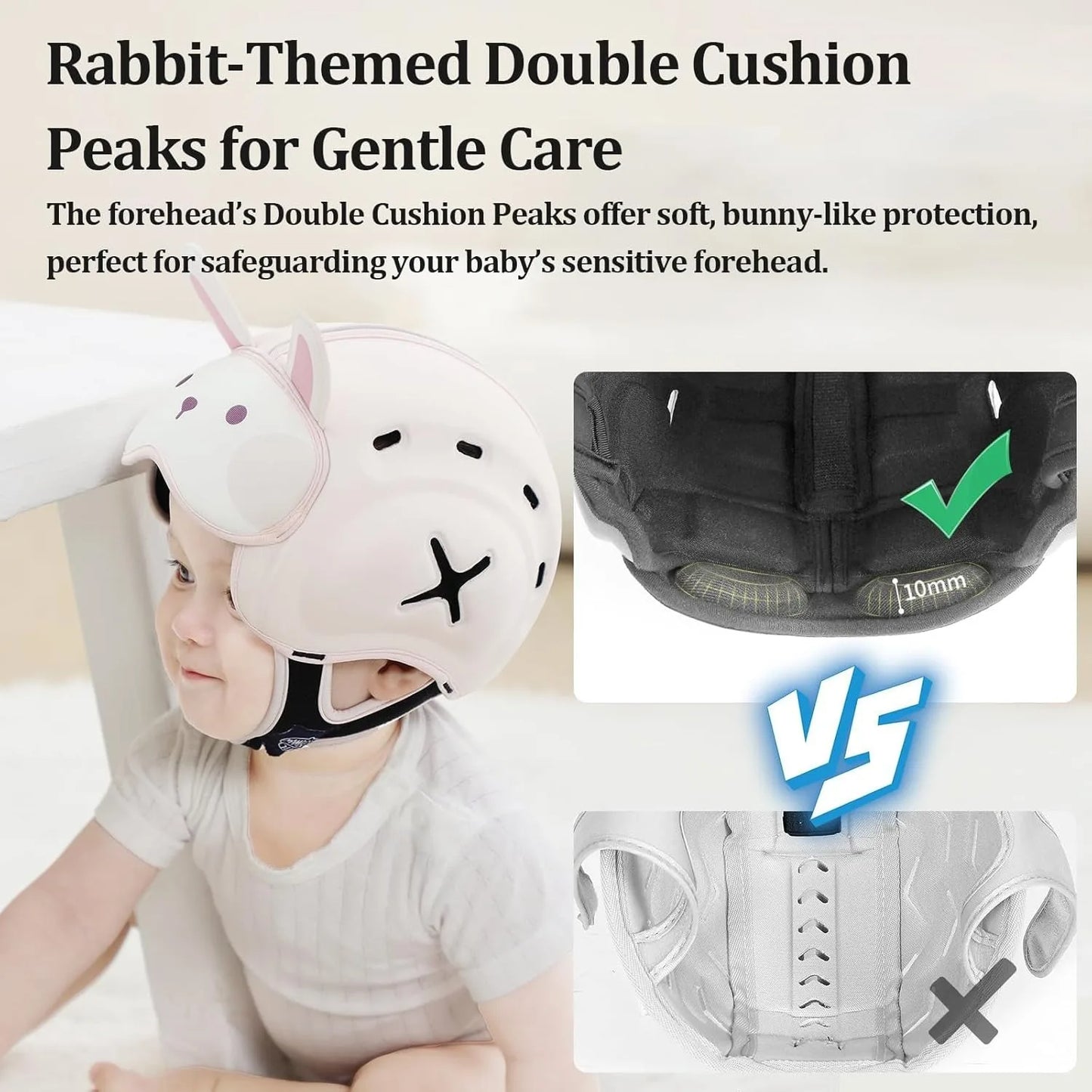 Mambobaby Guard Hat Rabbit Safe Anti-Shock Baby Helmet Toddler Head Protector Infant Headgear Learn Crawl Walk for Bump Fall