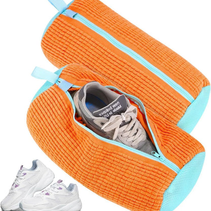 4/1PCS Chenille Shoe Laundry Bag Non-Abrasive Washing Machine Shoe Protector Bag for Sneakers Travel Storage Thickened Mesh Zipp