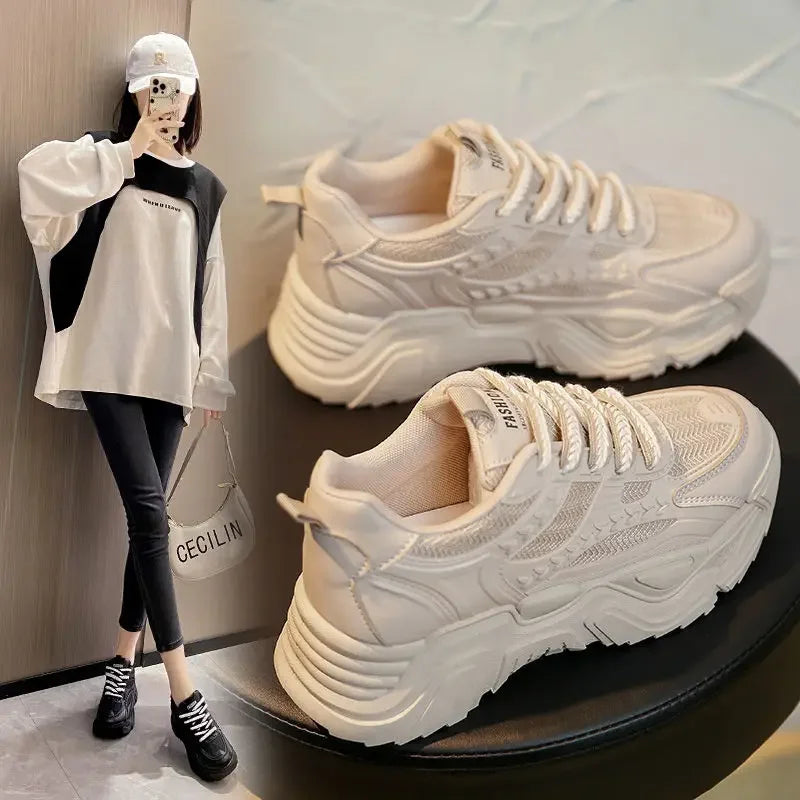 Sports Shoes for Women Athletic Round Toe High on Platform Woman Footwear Sneakers Sale Designer Luxury Offers Vulcanized Shoe H