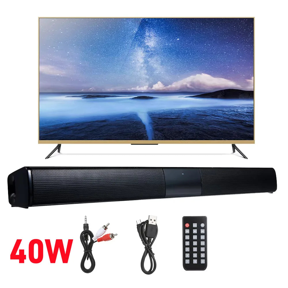 Soundbar TV Portable Bluetooth-compatible Speaker Sound bar Wireless Column Music Home Theater Sound System RCA AUX For TV PC