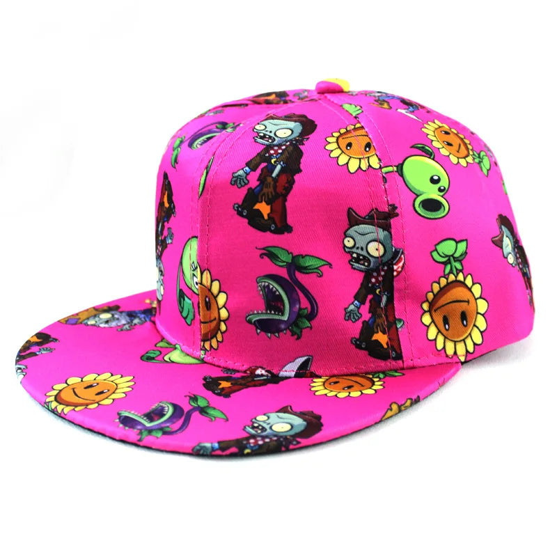 New Fashion Plants vs. Zombies Cotton Baseball Cap Men Women Hip Hop Fitted Caps Outdoor Autumn Summer Casual Hat Cartoon Hat