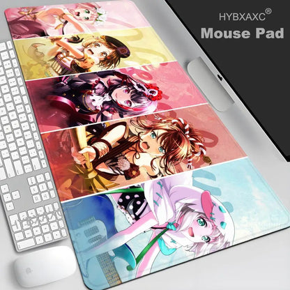 XXL Size Non-slip Wear-resistant for Desk Mat Anime Laptop Desk Office gamer table pad BanG Dream Mousepad Notebook Keyboard Pad