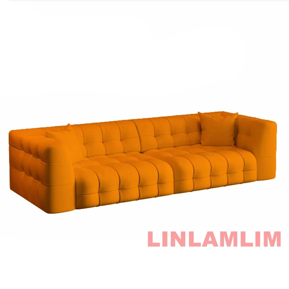 Linlamlim Multifunctional Convertible Sofa Bed, Modern Genuine Leather Folding Marshmallow Couch Cama Living Room Home Furniture