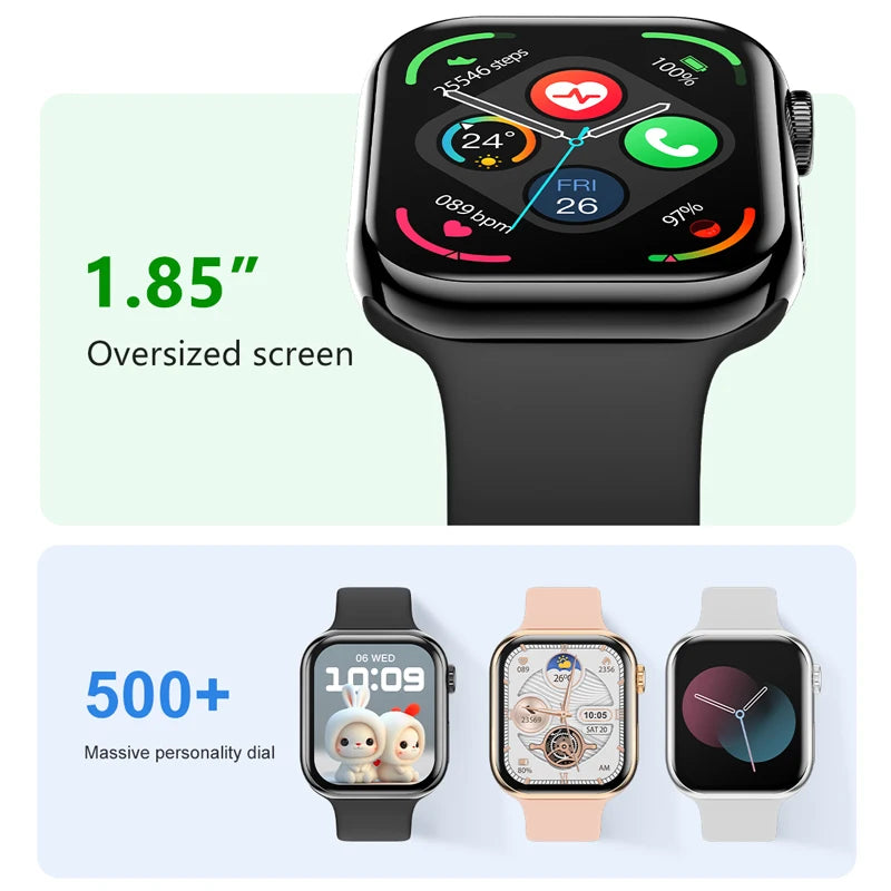 2025 New for Watch 10 Smart Watch Men HD AMOLED Music 3D Surround Health monitoring Bluetooth Call Waterproof Woman smart watchs