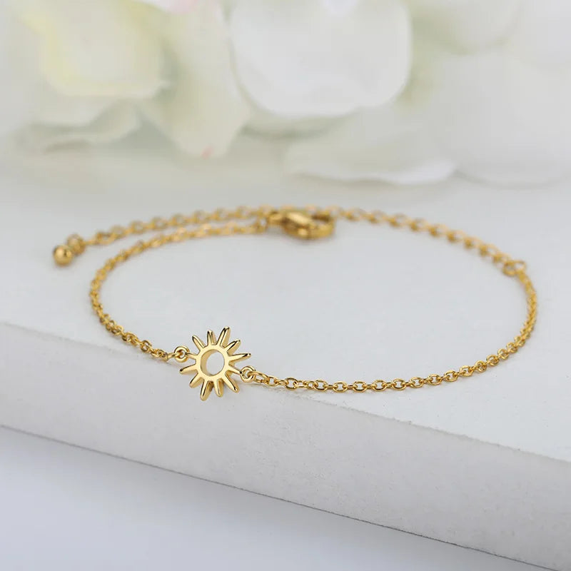 Zircon Cross Anklets For Women Gold Color Stainless Steel Cross Anklet Double Chain Summer Beach Party Jewelry Gift Accessories