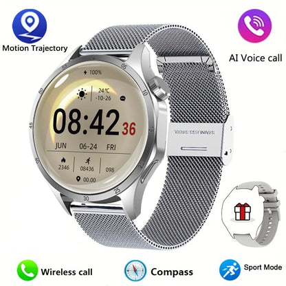 2025New Smart Watch Men Full Circle HD Screen Wireless Call Smartwatch Call Reminder GPS Sports Track Bracelet Music Clock+ Gift