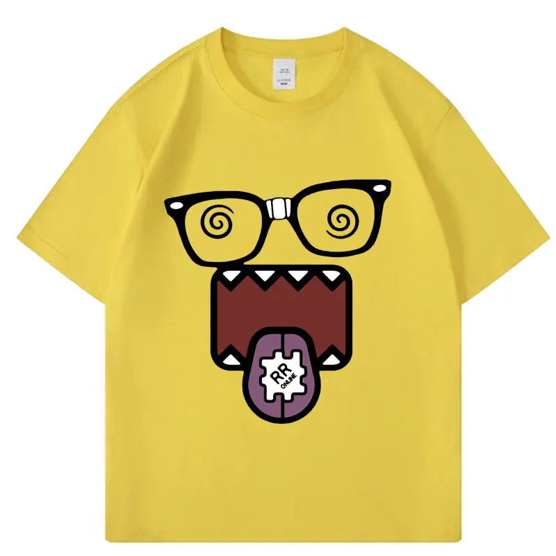 Domo Kun Funny Meme T Shirts Men's Women Clothes Classic Cotton Casual Tee Shirts Short Sleeve Oversized T-shirt Tops Streetwear