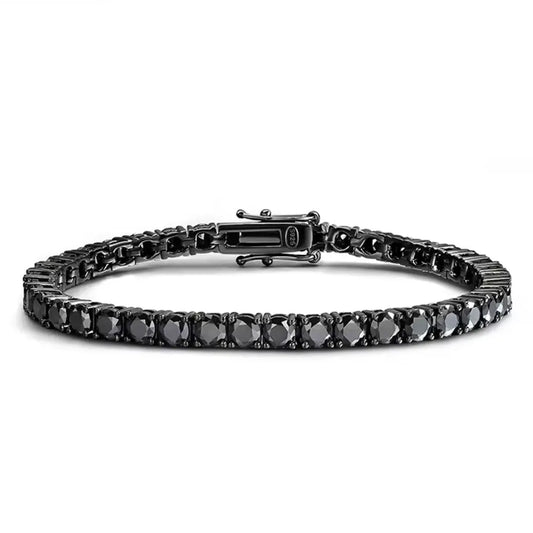 EUREKA 3/4/5mm Black Moissanite Tennis Bracelet Full Diamond GRA 925 Sterling Silver Plated 18k Hiphop Bracelets for Women Man