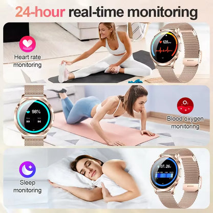 2025 New Smart Watch For Women Gift 1.32 Inch Full Touch Screen Sports Fitness Watches Bluetooth Calls Digital Smartwatch Ladies