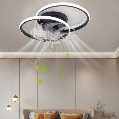 Smart Mute Ceiling Fan with Lighting White Intelligent Dimming 6 Wind Power Ceiling Fan with Remote Control APP Home Appliance