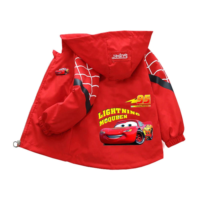 Sanrio kuromi Children Girls Hooded Jacket Coat 2026 Autumn Baby Boy Cartoon Cars Long Sleeve Casual Clothing Kids Outerwear