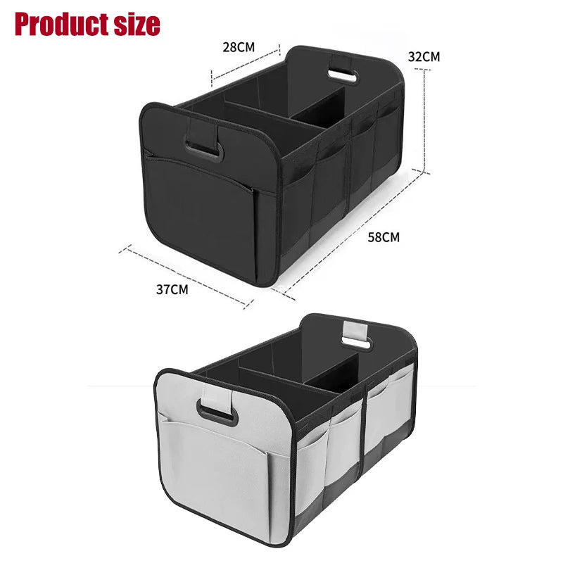 Car Trunk Organizer with Reinforced Handles Collapsible Car Organizers and Storage Waterproof Polyester Trunk Organizer