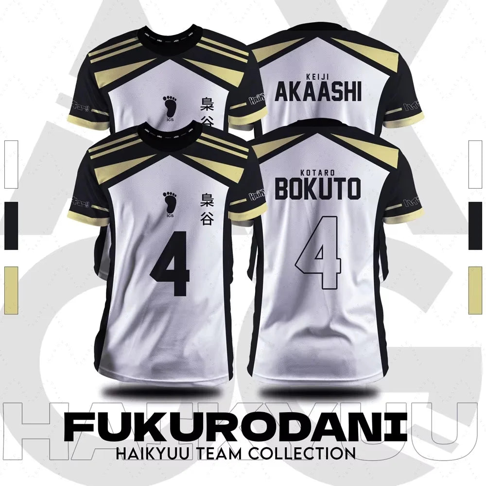 New Summer Fall Haikyuu Fukurodani Cartoon Anime Cosplay Men Jersey Summer Short Sleeve Children Tee Top Fashion Women T-Shirt